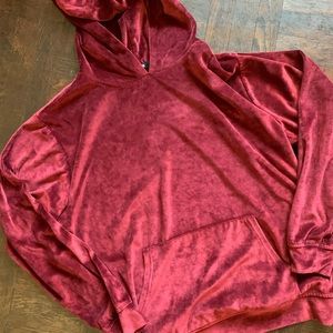 JACKSON Velour Hoodie Maroon size S